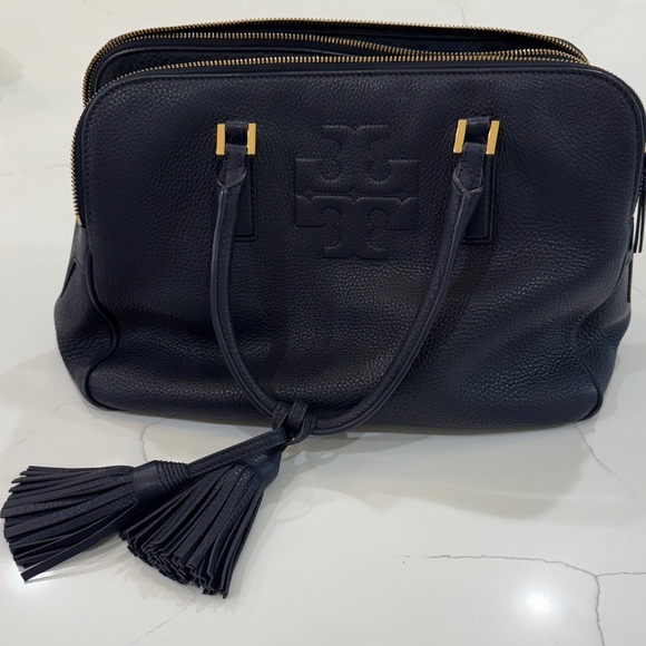 Tory Burch Handbags - Tory Burch Black Leather Satchel with Tassel
